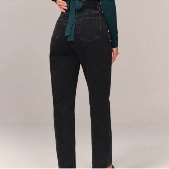 Abercrombie and Fitch The Dad High Rise Cross Waist Button Fly Denim - Picture 2 of 13